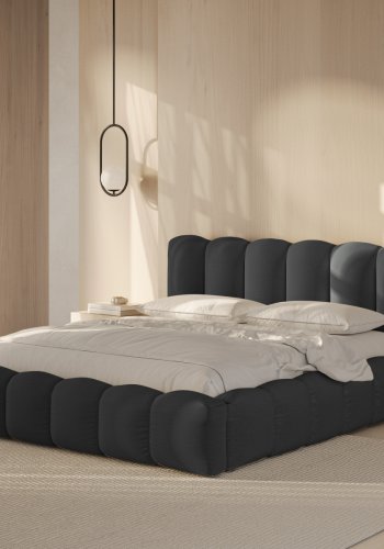 MICADONI  Opbevaringsseng med sengegavl, 