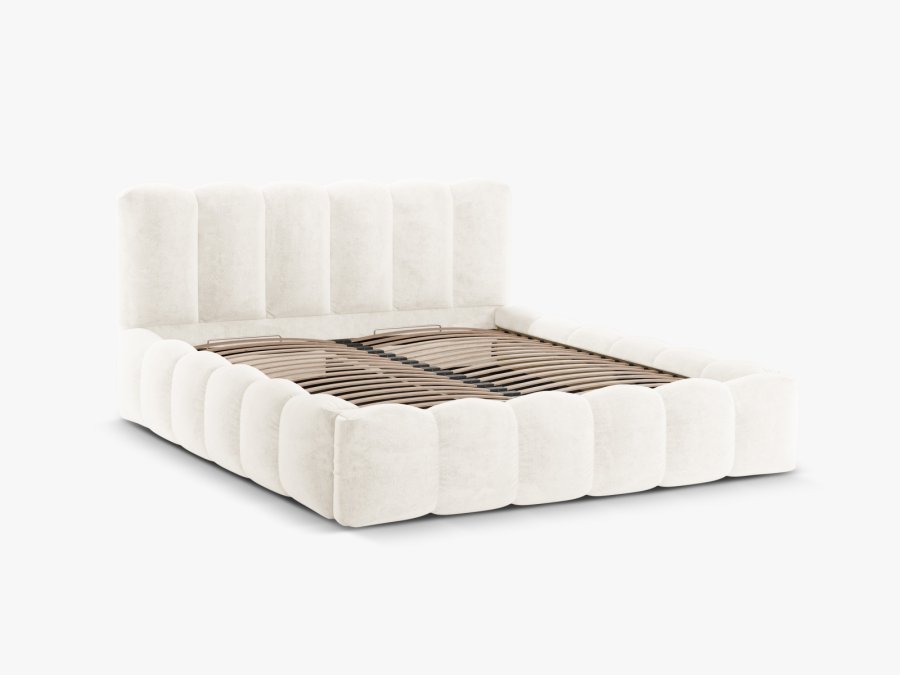 MICADONI  Opbevaringsseng med sengegavl, 