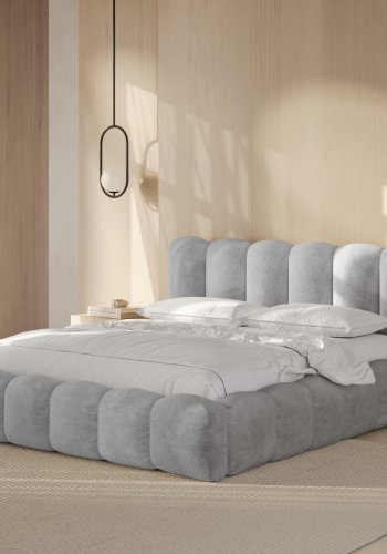 MICADONI  Opbevaringsseng med sengegavl, 