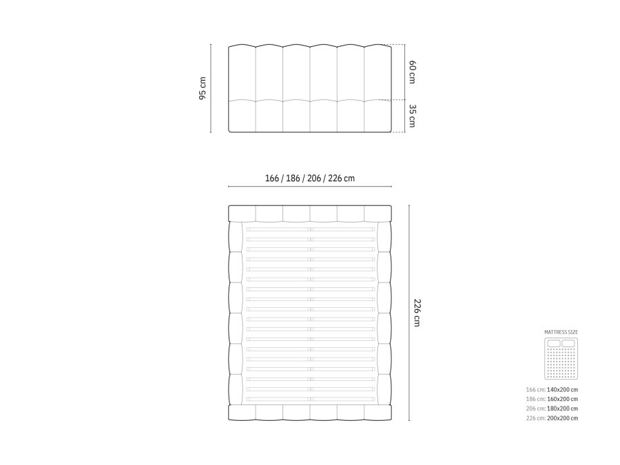 MICADONI  Opbevaringsseng med sengegavl, 
