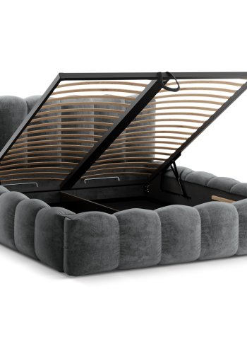 MICADONI  Opbevaringsseng med sengegavl, 