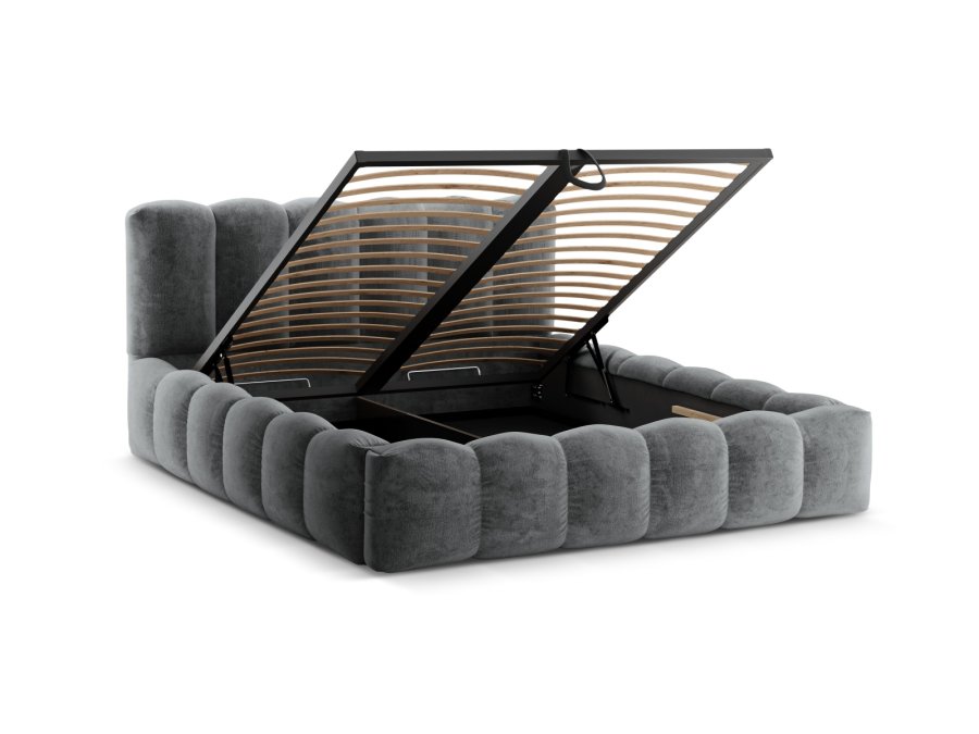 MICADONI  Opbevaringsseng med sengegavl, 