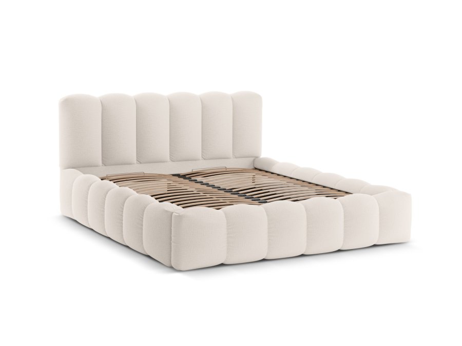 MICADONI  Opbevaringsseng med sengegavl, 