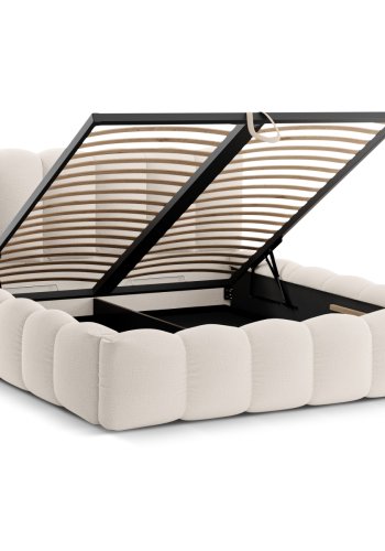 MICADONI  Opbevaringsseng med sengegavl, 