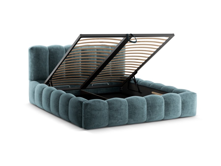 MICADONI  Opbevaringsseng med sengegavl, 