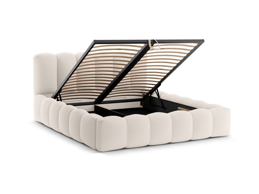 MICADONI  Opbevaringsseng med sengegavl, 