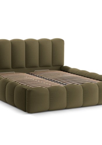 MICADONI  Opbevaringsseng med sengegavl, 