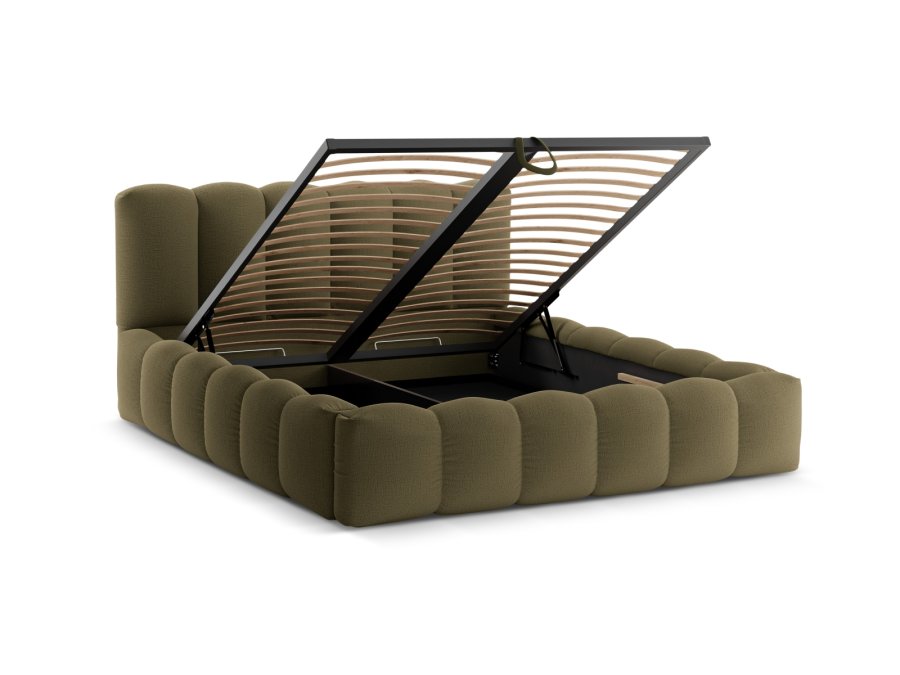 MICADONI  Opbevaringsseng med sengegavl, 