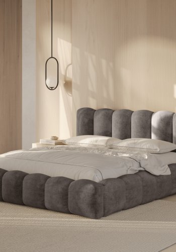 MICADONI  Opbevaringsseng med sengegavl, 