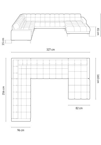 MICADONI  Panoramisk venstre hjrnesofa, 