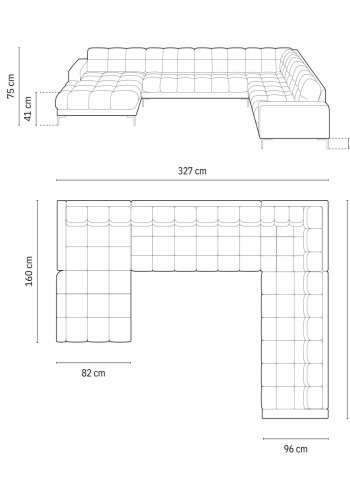 MICADONI  Panoramisk hjre hjrnesofa, 