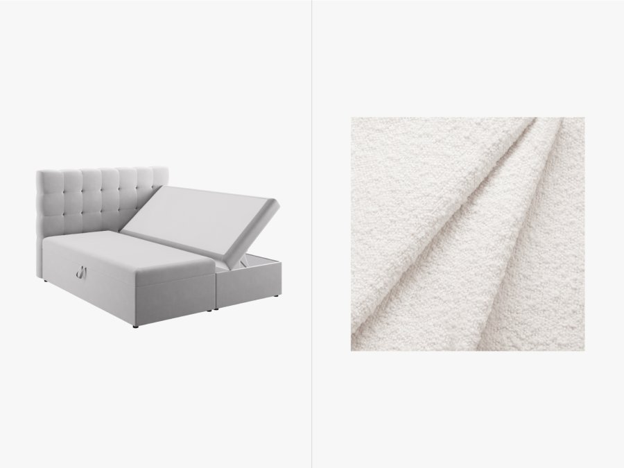 MICADONI  Boxspring Sengest: Sengegavl + Boxspring/madras + topmadras, 