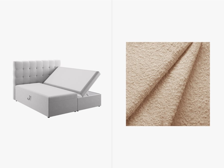 MICADONI Boxspring Sengest: Sengegavl + Boxspring/madras + topmadras, 