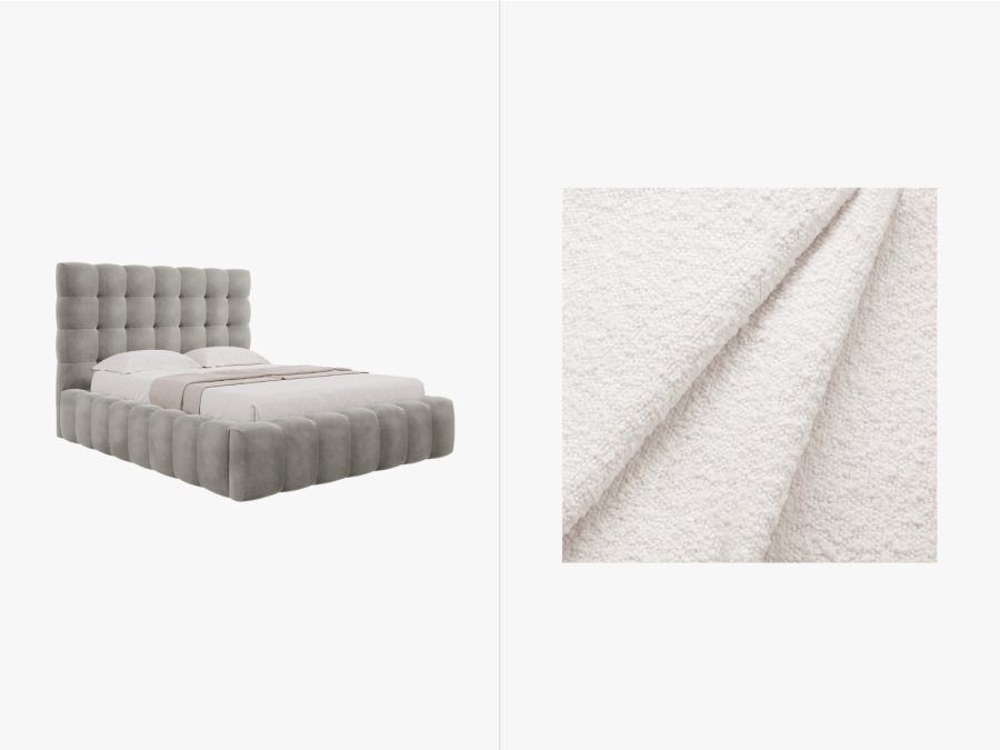 MICADONI  Opbevaringsseng i fljl med sengegavl, 