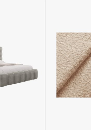 MICADONI  Opbevaringsseng i fljl med sengegavl, 