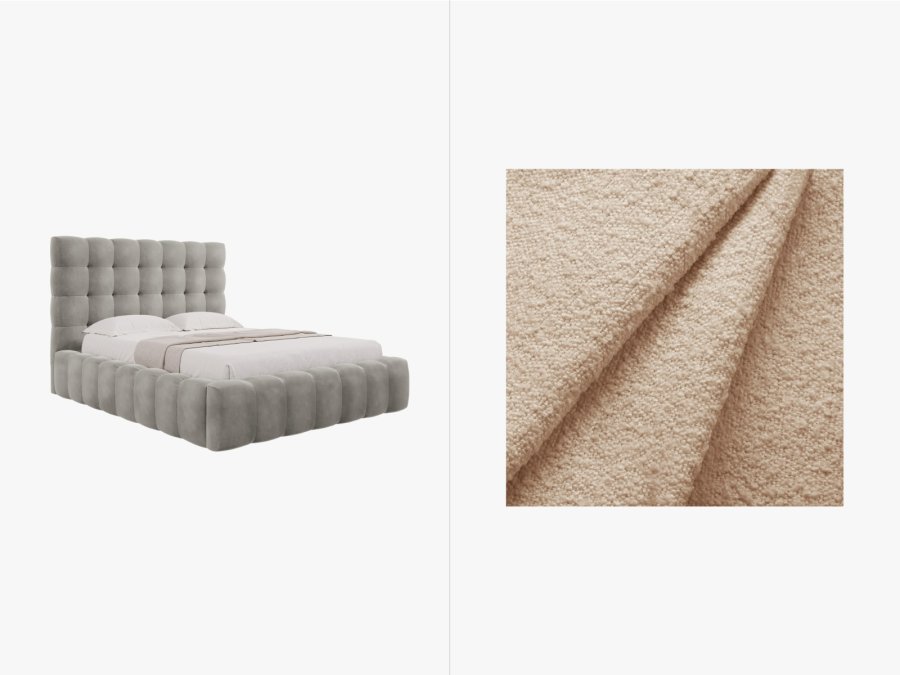 MICADONI  Opbevaringsseng i fljl med sengegavl, 