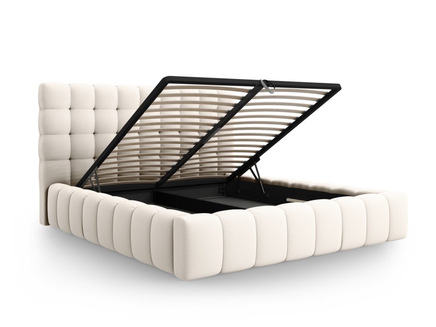 MICADONI  Opbevaringsseng med sengegavl, 