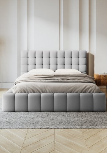 MICADONI  Opbevaringsseng med sengegavl, 