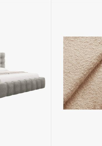 MICADONI  Opbevaringsseng i fljl med sengegavl, 