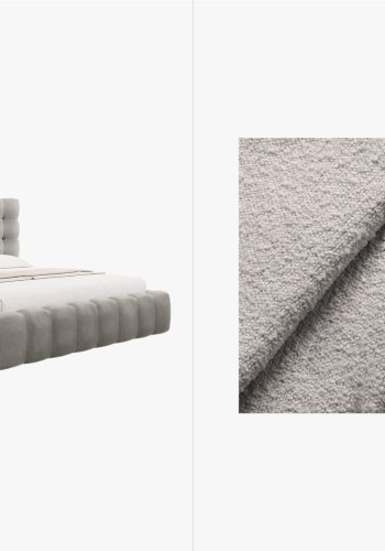 MICADONI  Opbevaringsseng i fljl med sengegavl, 