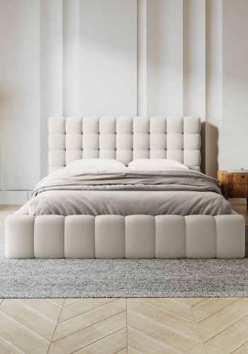 MICADONI  Opbevaringsseng med sengegavl, 