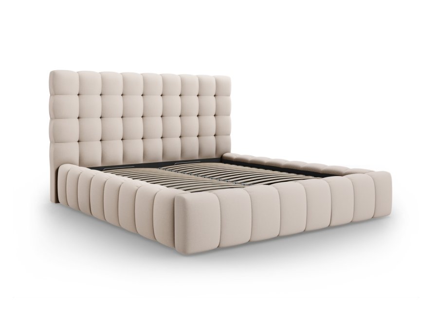 MICADONI  Opbevaringsseng med sengegavl, 