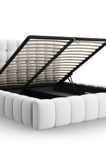 MICADONI  Opbevaringsseng med sengegavl, 