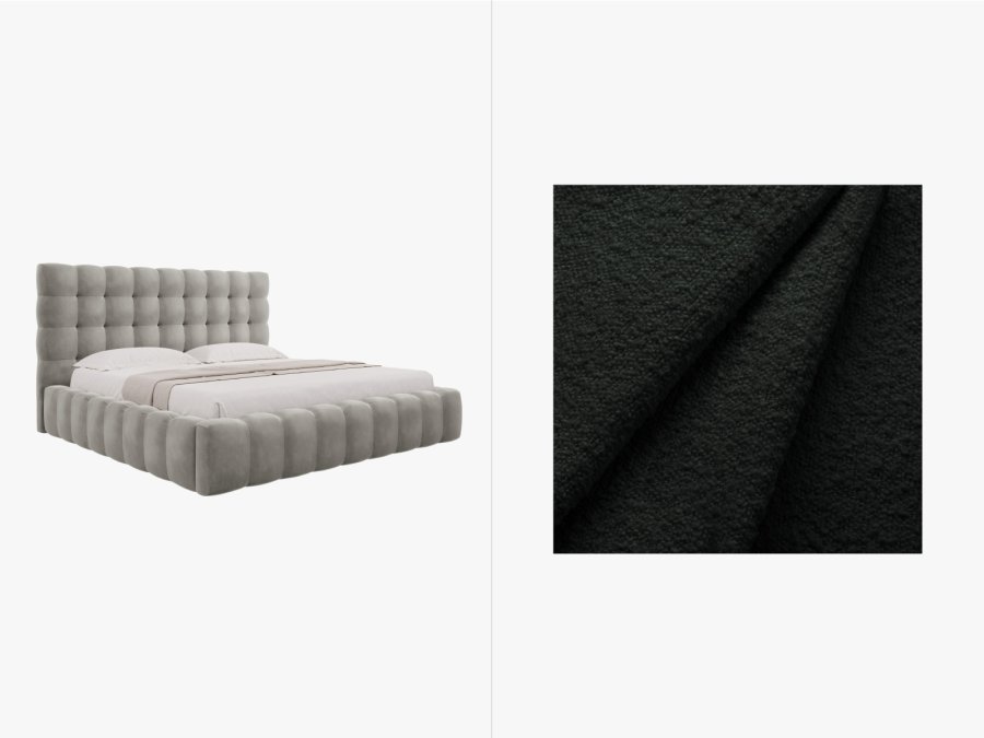 MICADONI  Opbevaringsseng i fljl med sengegavl, 