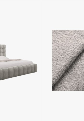 MICADONI  Opbevaringsseng i fljl med sengegavl, 