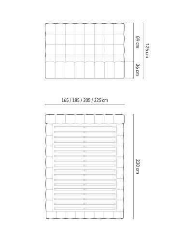 MICADONI  Opbevaringsseng i fljl med sengegavl, 