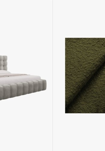 MICADONI  Opbevaringsseng i fljl med sengegavl, 