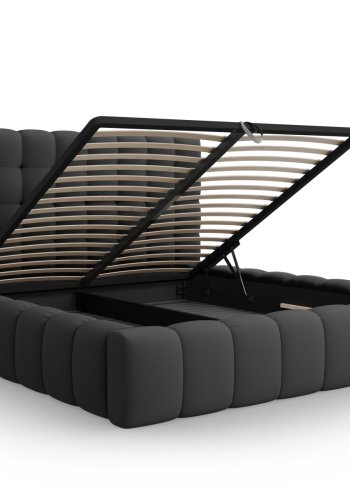 MICADONI  Opbevaringsseng med sengegavl, 