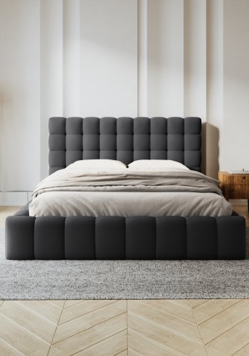 MICADONI  Opbevaringsseng med sengegavl, 