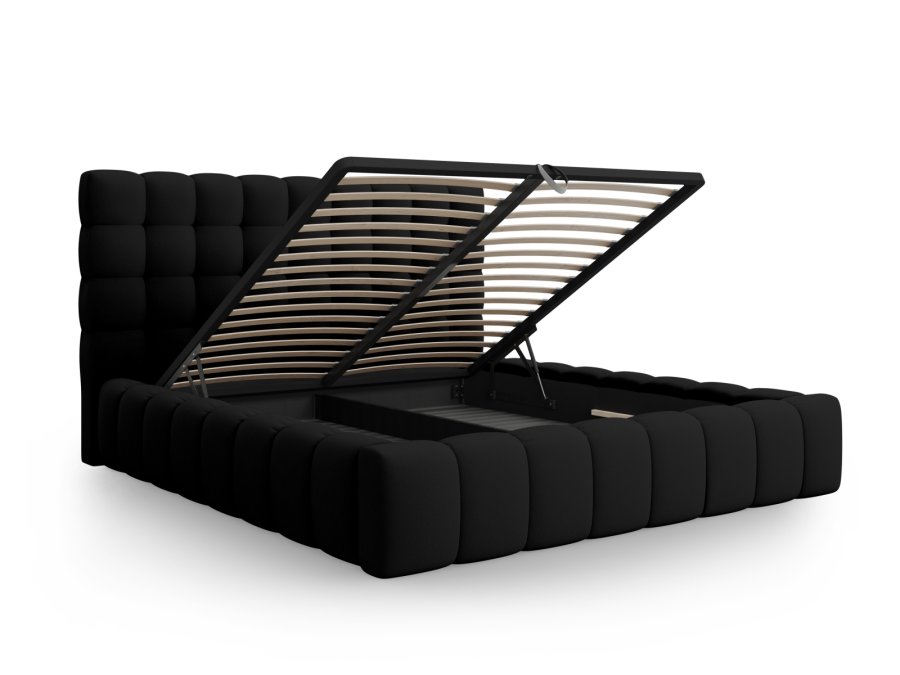 MICADONI  Opbevaringsseng med sengegavl, 