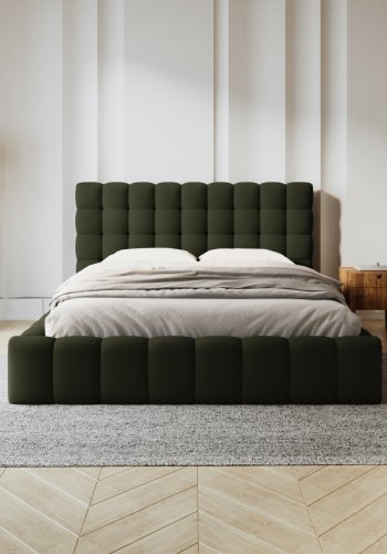 MICADONI  Opbevaringsseng med sengegavl, 