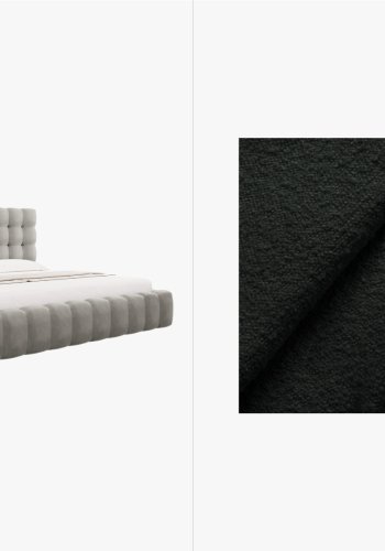 MICADONI  Opbevaringsseng i fljl med sengegavl, 