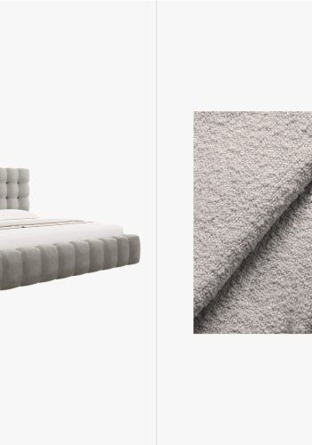 MICADONI  Opbevaringsseng i fljl med sengegavl, 