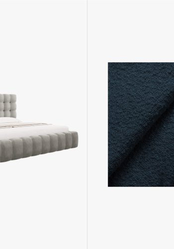 MICADONI  Opbevaringsseng i fljl med sengegavl, 