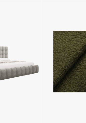 MICADONI  Opbevaringsseng i fljl med sengegavl, 