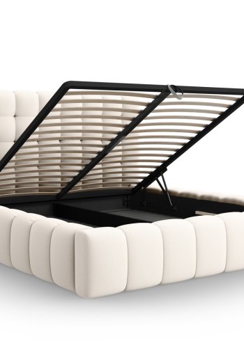 MICADONI  Opbevaringsseng med sengegavl, 