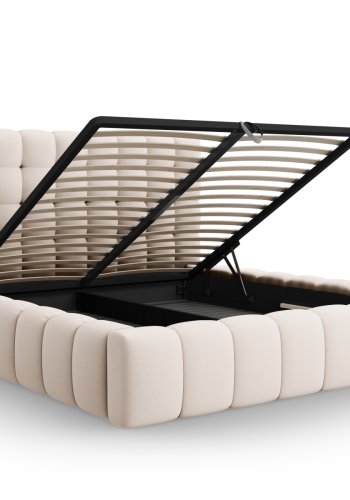 MICADONI  Opbevaringsseng med sengegavl, 