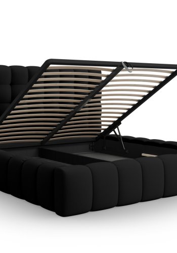 MICADONI  Opbevaringsseng med sengegavl, 