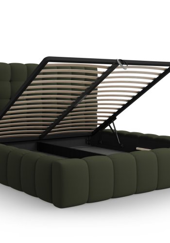 MICADONI  Opbevaringsseng med sengegavl, 