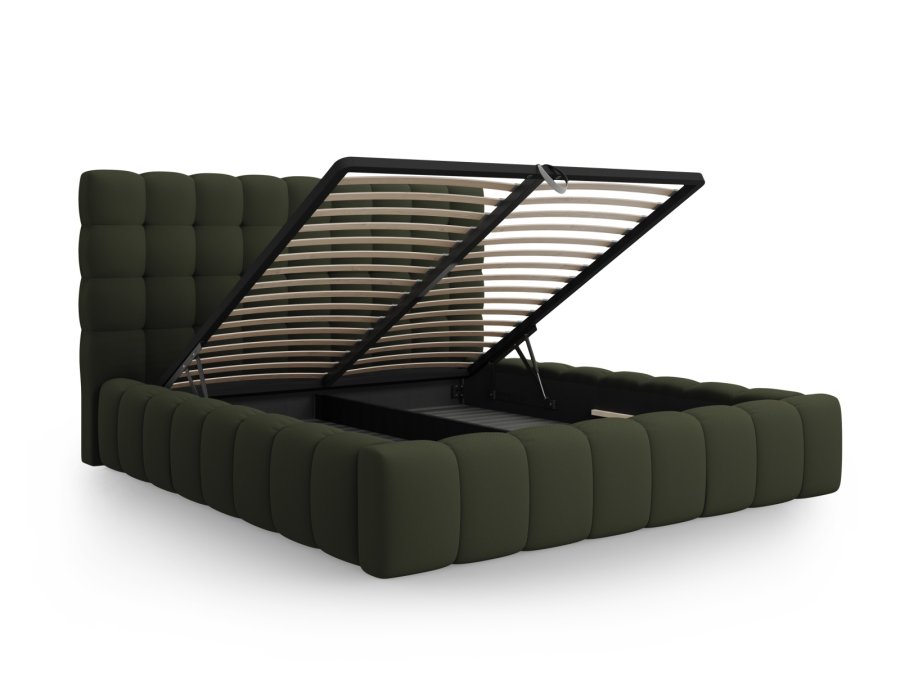 MICADONI  Opbevaringsseng med sengegavl, 