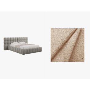 MICADONI  Opbevaringsseng i fljl med dobbelt sengegavl, 