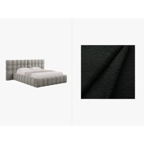 MICADONI  Opbevaringsseng i fljl med dobbelt sengegavl, 