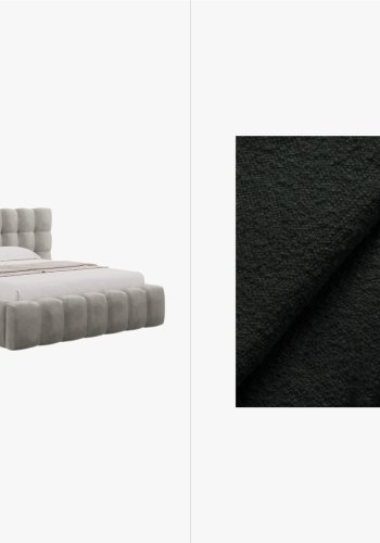 MICADONI  Opbevaringsseng i fljl med dobbelt sengegavl, 