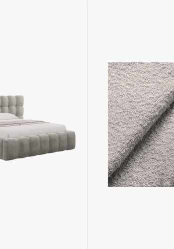 MICADONI  Opbevaringsseng i fljl med dobbelt sengegavl, 