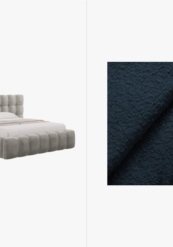 MICADONI  Opbevaringsseng i fljl med dobbelt sengegavl, 