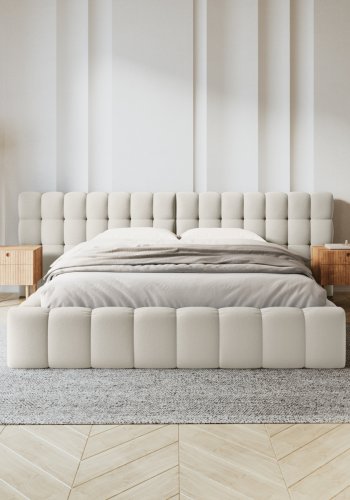 MICADONI  Opbevaringsseng med dobbelt sengegavl, 